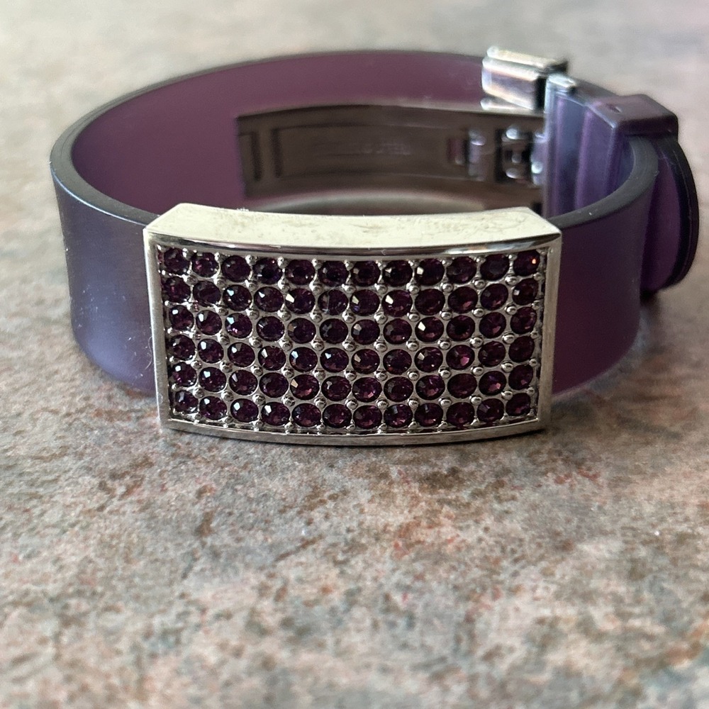 Vintage SWAROVSKI Bracelet Adjustable Band Purple Crystal Saks Fifth Avenue $$$
